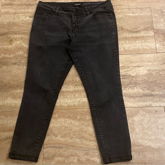 Women’s Embroidered Pockets Secrets Collection By David Vered Jeans 14 Black - Picture 1 of 13